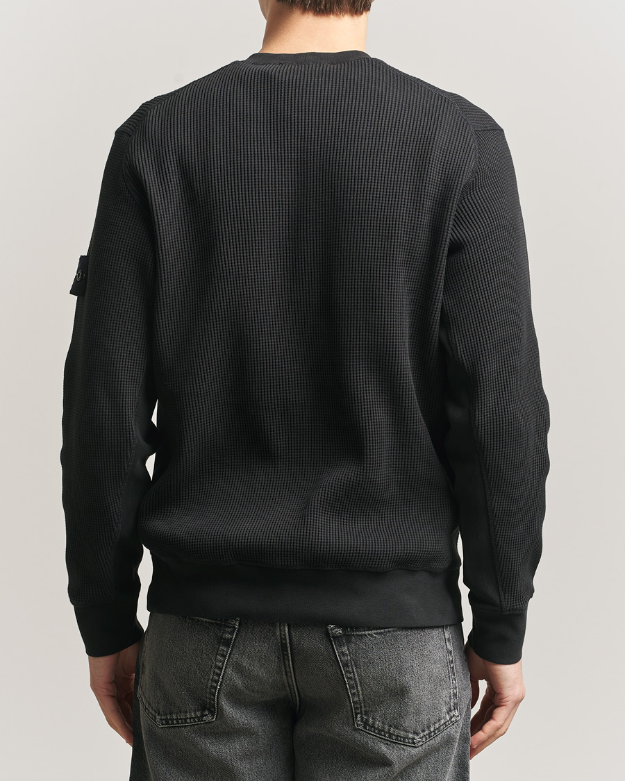 Heren | Truien | Stone Island | Organic Cotton Waffle Fleece Sweatshirt Black