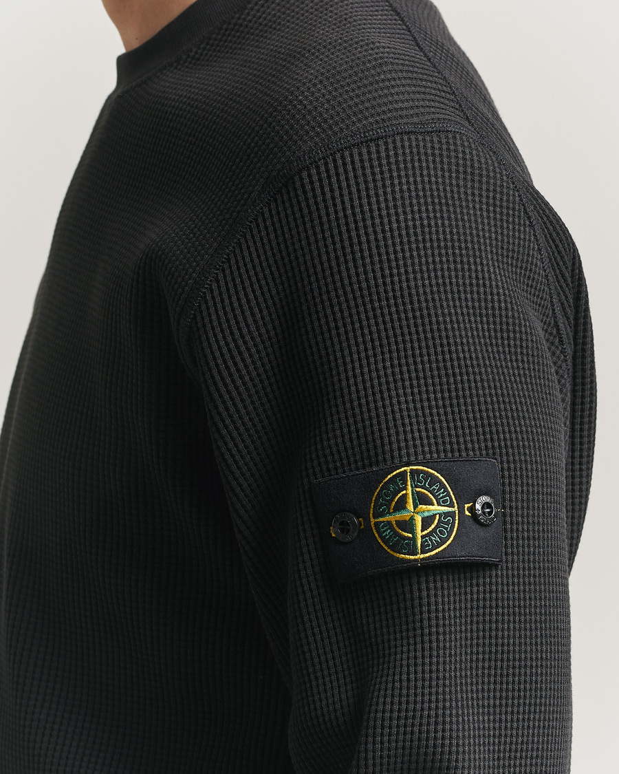 Heren | Truien | Stone Island | Organic Cotton Waffle Fleece Sweatshirt Black