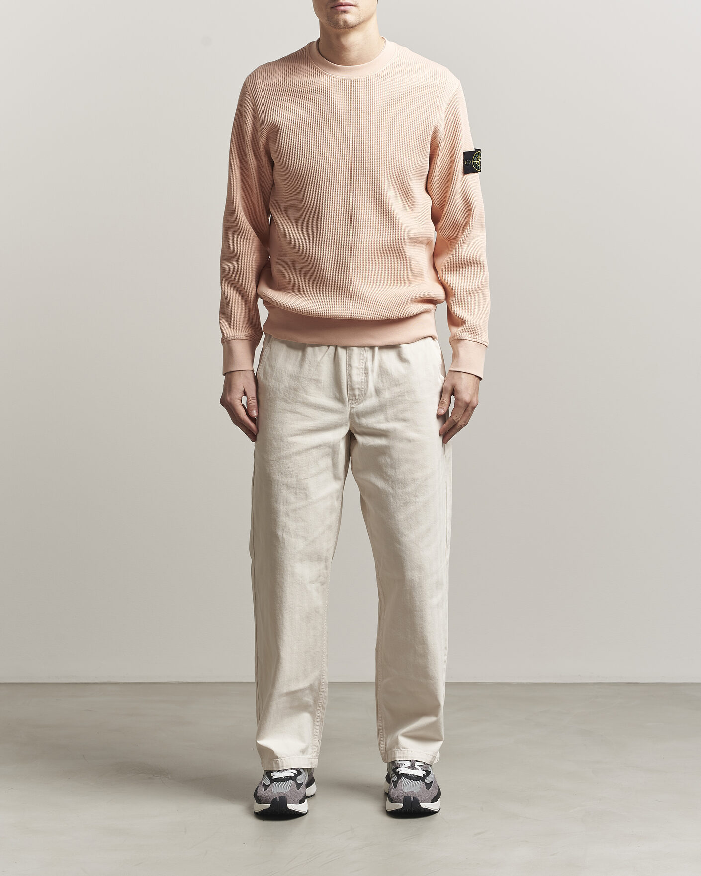 Heren | Truien | Stone Island | Organic Cotton Waffle Fleece Sweatshirt Plaster Pink