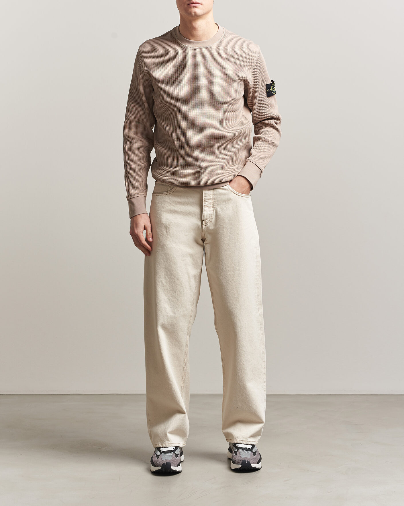 Heren | Truien | Stone Island | Organic Cotton Waffle Fleece Sweatshirt Desert