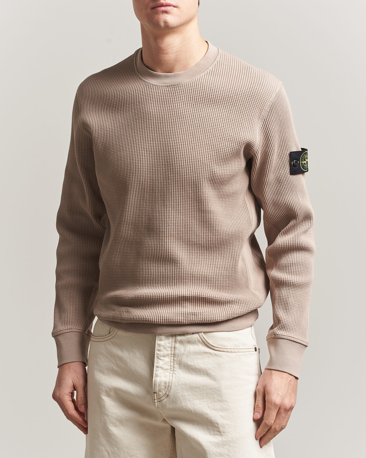 Heren | Truien | Stone Island | Organic Cotton Waffle Fleece Sweatshirt Desert