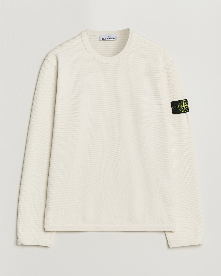 Heren | Truien | Stone Island | Mesh Stitch Organic Cotton Fleece Crewneck Ivory