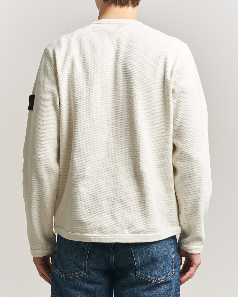 Heren | Truien | Stone Island | Mesh Stitch Organic Cotton Fleece Crewneck Ivory