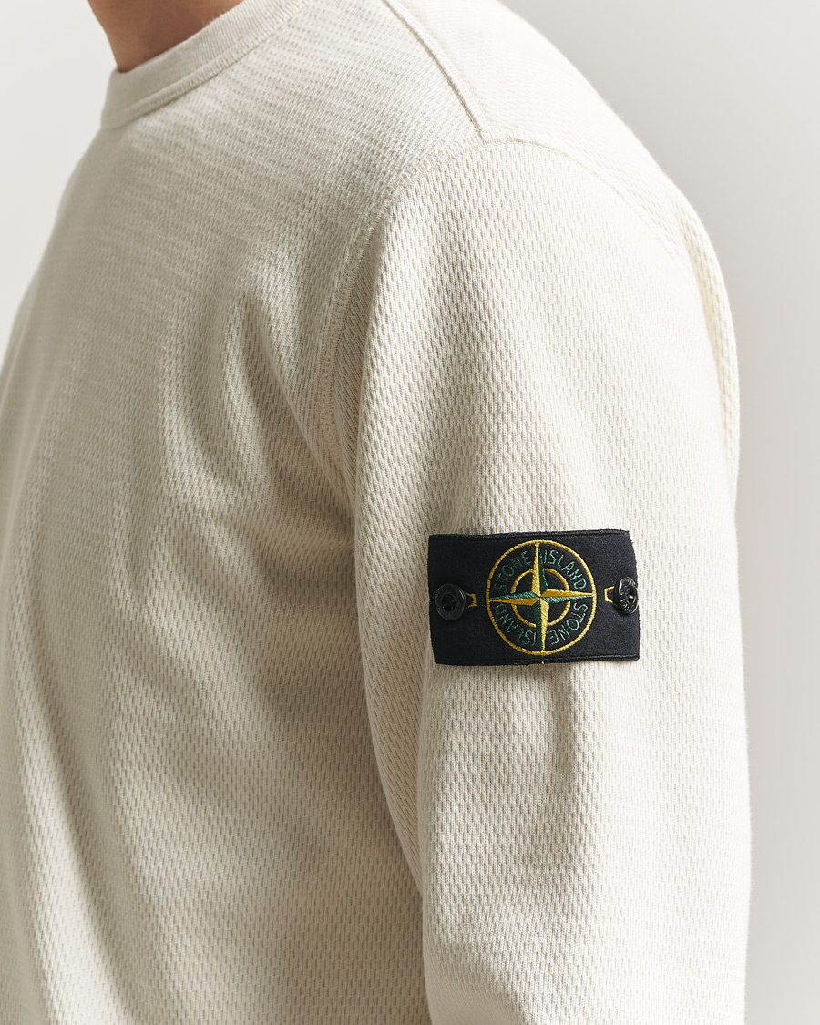 Heren | Truien | Stone Island | Mesh Stitch Organic Cotton Fleece Crewneck Ivory