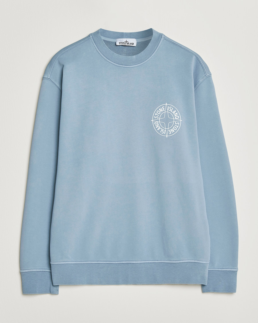 Heren | Truien | Stone Island | Cotton Fleece Printed Logo Sweatshirt Dark Blue