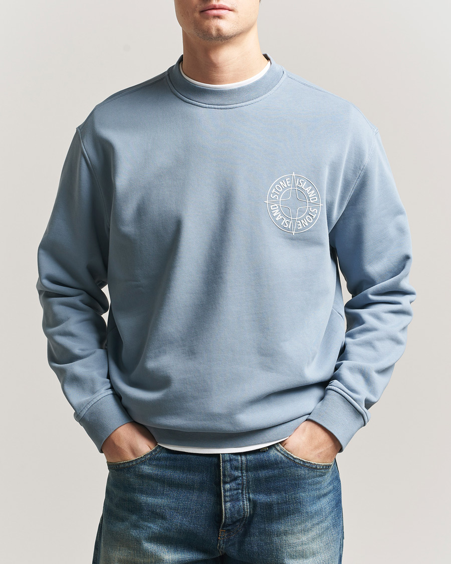 Heren | Truien | Stone Island | Cotton Fleece Printed Logo Sweatshirt Dark Blue