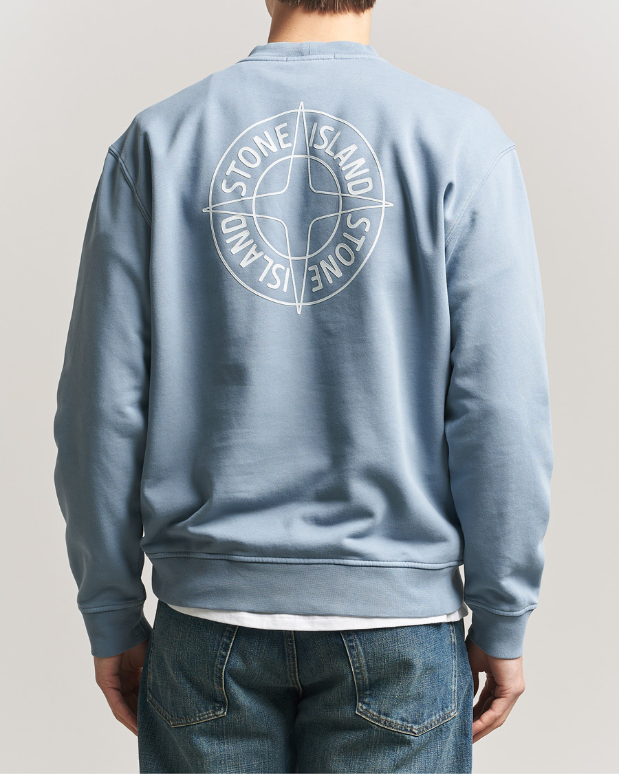 Heren | Truien | Stone Island | Cotton Fleece Printed Logo Sweatshirt Dark Blue