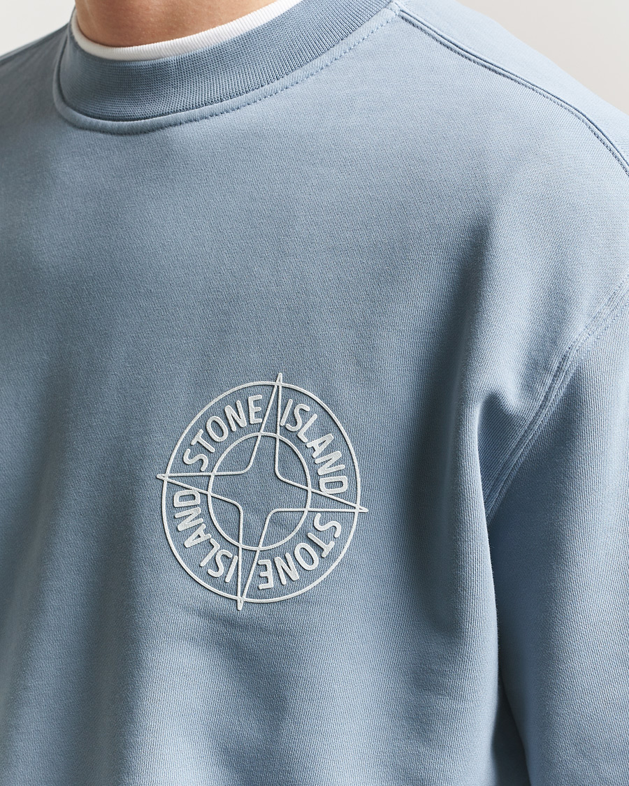 Heren | Truien | Stone Island | Cotton Fleece Printed Logo Sweatshirt Dark Blue