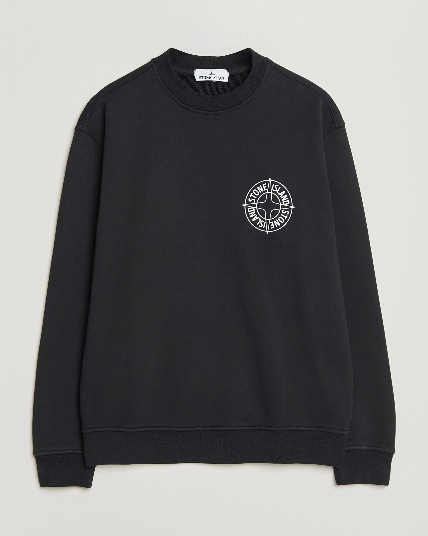Heren | Truien | Stone Island | Cotton Fleece Printed Logo Sweatshirt Black