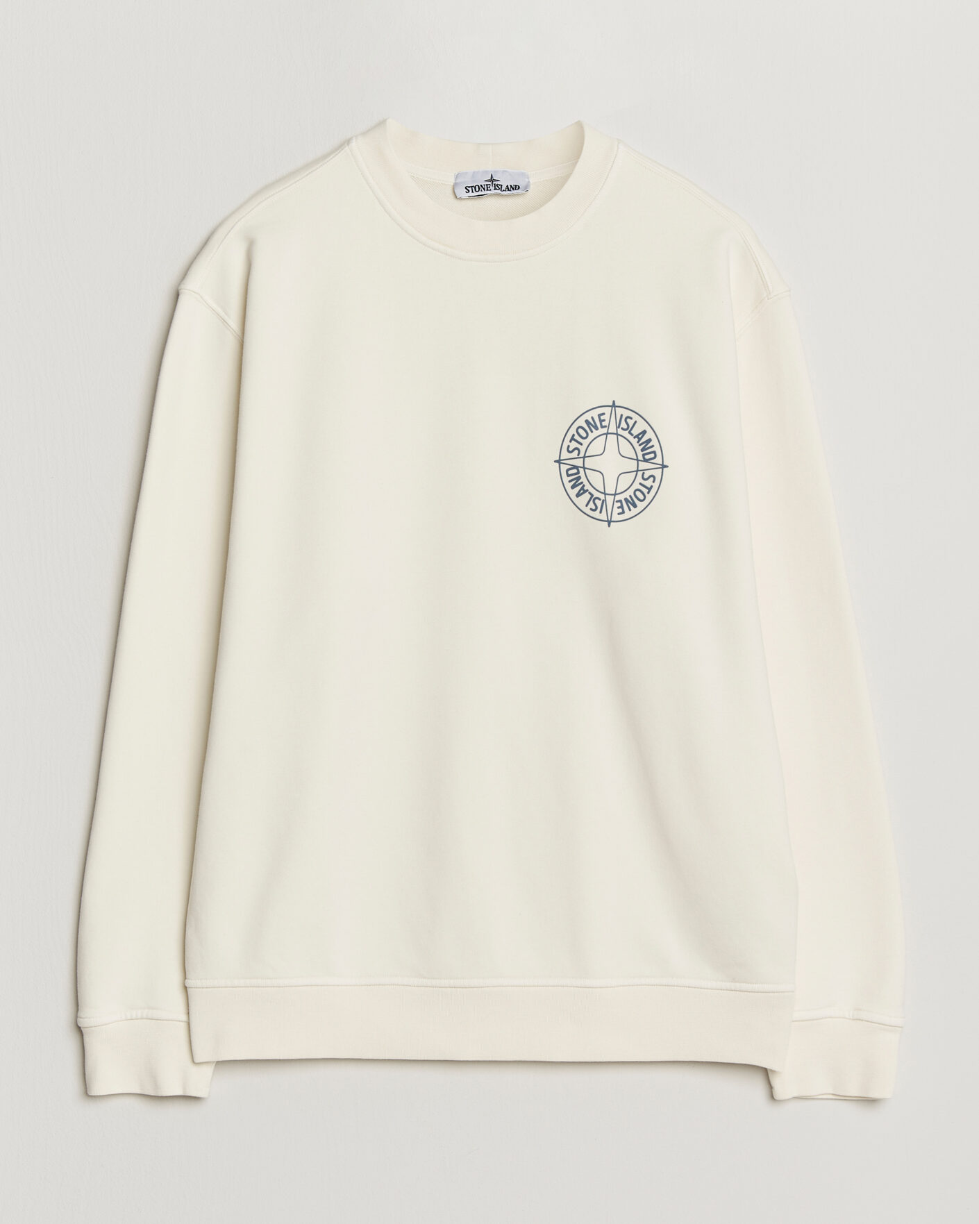 Heren | Truien | Stone Island | Cotton Fleece Printed Logo Sweatshirt Ivory