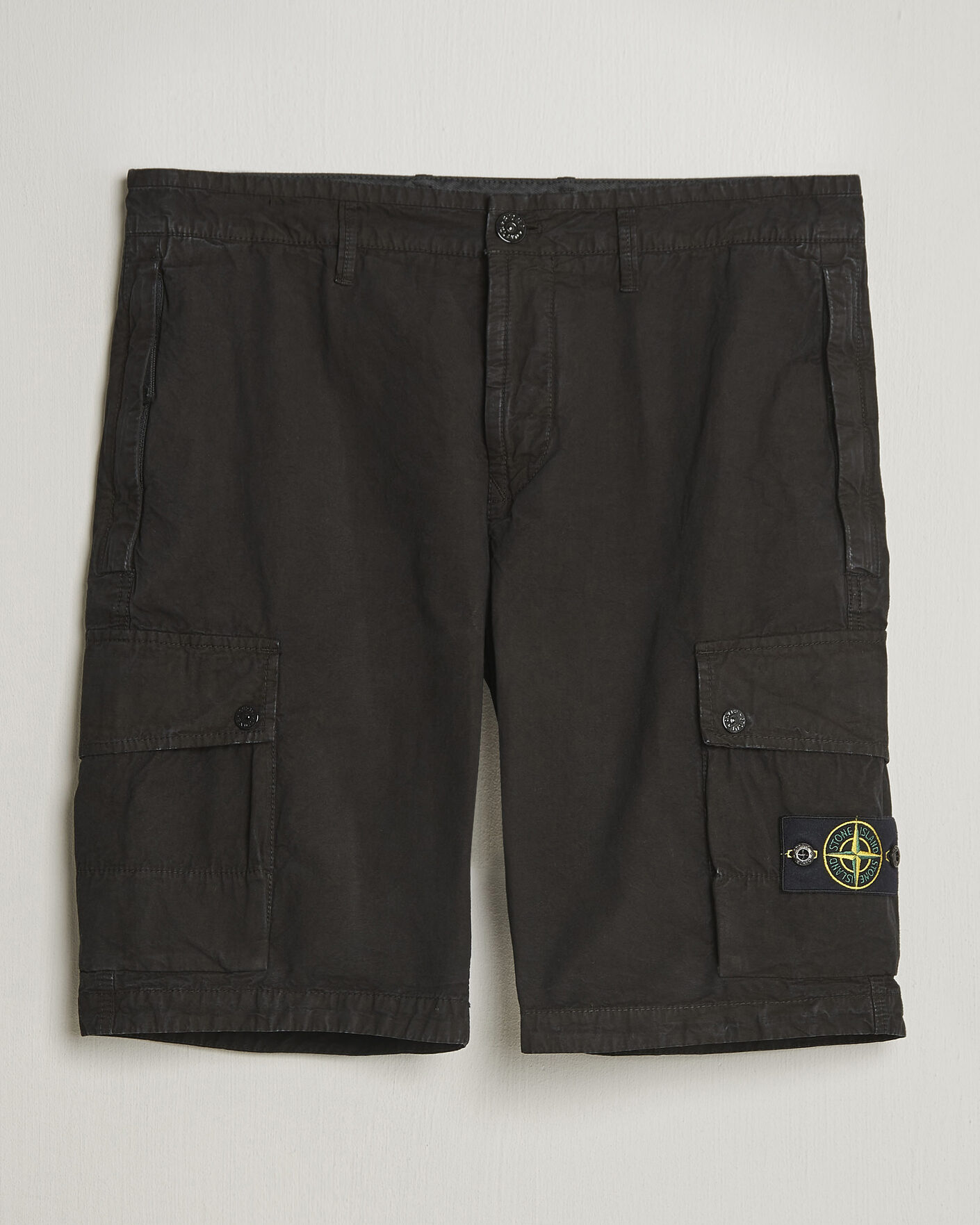 Heren | Korte broek | Stone Island | Brushed Cotton Canvas Cargo Shorts Black
