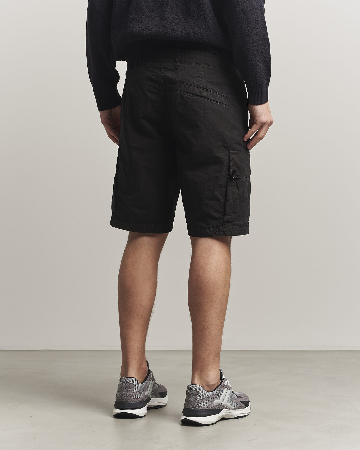 Heren | Korte broek | Stone Island | Brushed Cotton Canvas Cargo Shorts Black