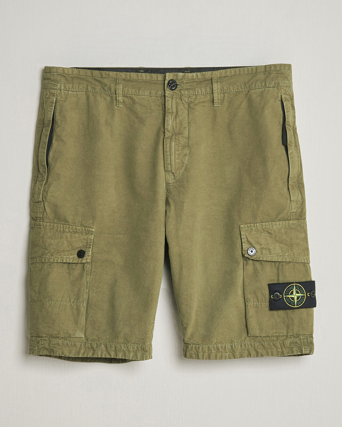 Heren | Korte broek | Stone Island | Brushed Cotton Canvas Cargo Shorts Military Green