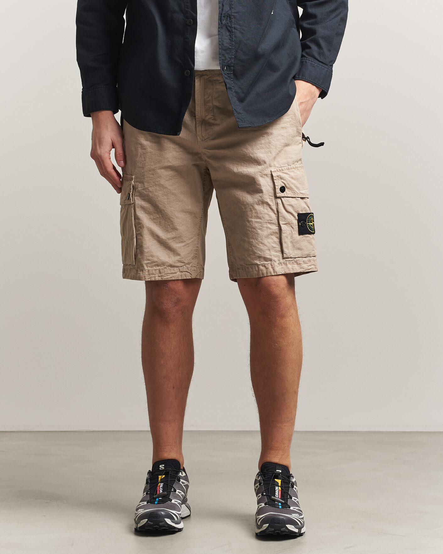 Heren | Korte broek | Stone Island | Brushed Cotton Canvas Cargo Shorts Desert