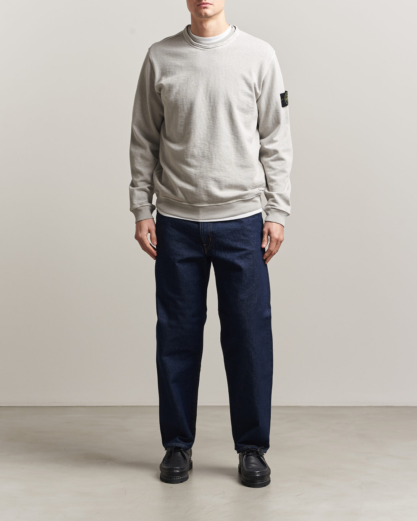 Heren | Truien | Stone Island | Old Dyed Cotton Sweatshirt Pearl Grey