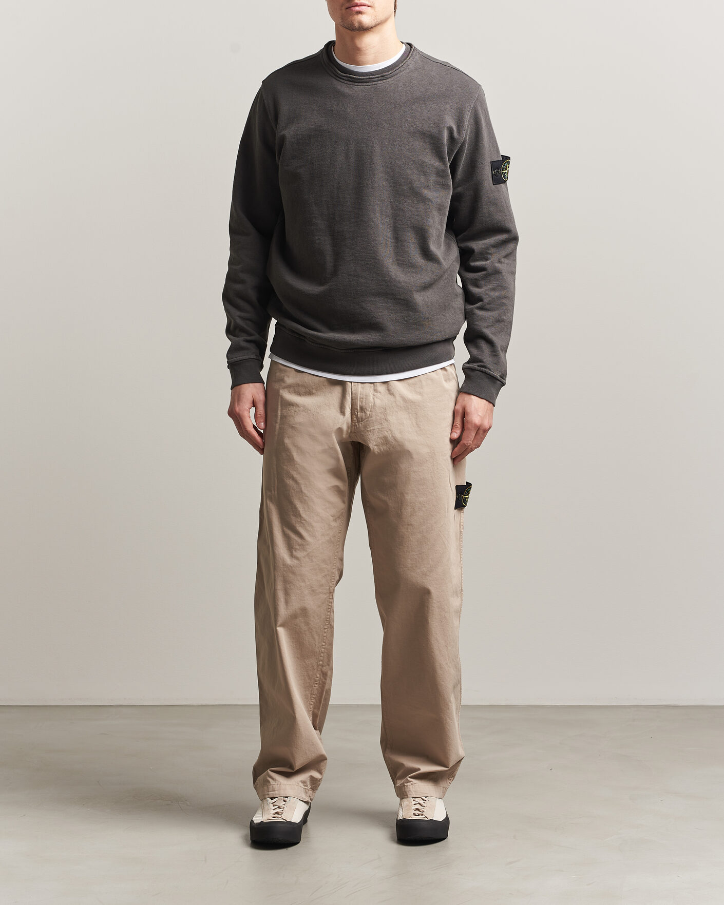 Heren | Truien | Stone Island | Old Dyed Cotton Sweatshirt Charcoal