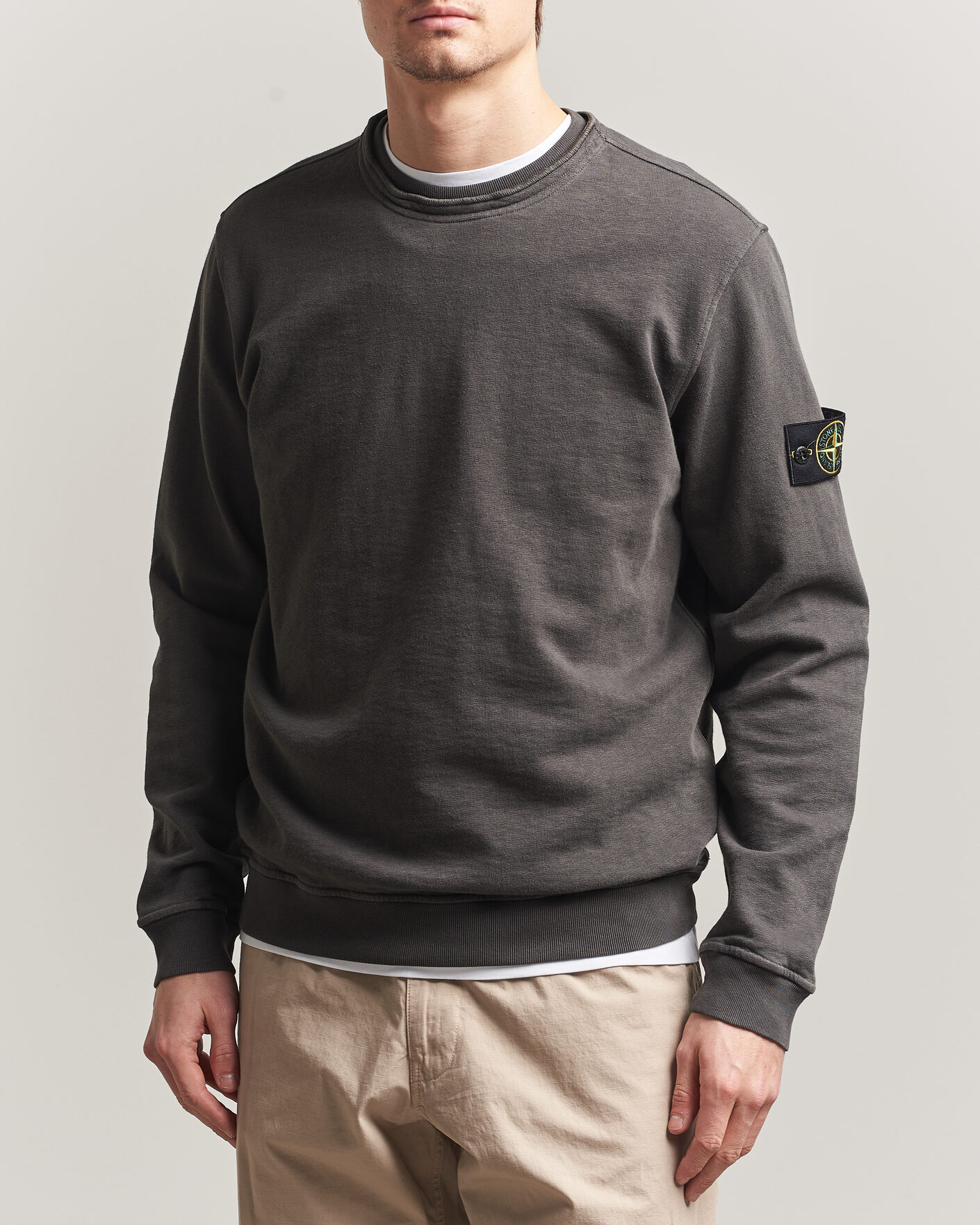 Heren | Truien | Stone Island | Old Dyed Cotton Sweatshirt Charcoal