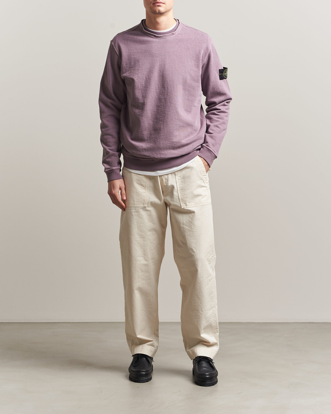 Heren | Truien | Stone Island | Old Dyed Cotton Sweatshirt Purple Grey