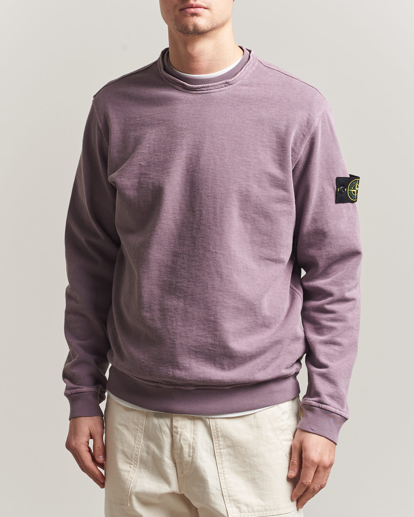 Heren | Truien | Stone Island | Old Dyed Cotton Sweatshirt Purple Grey