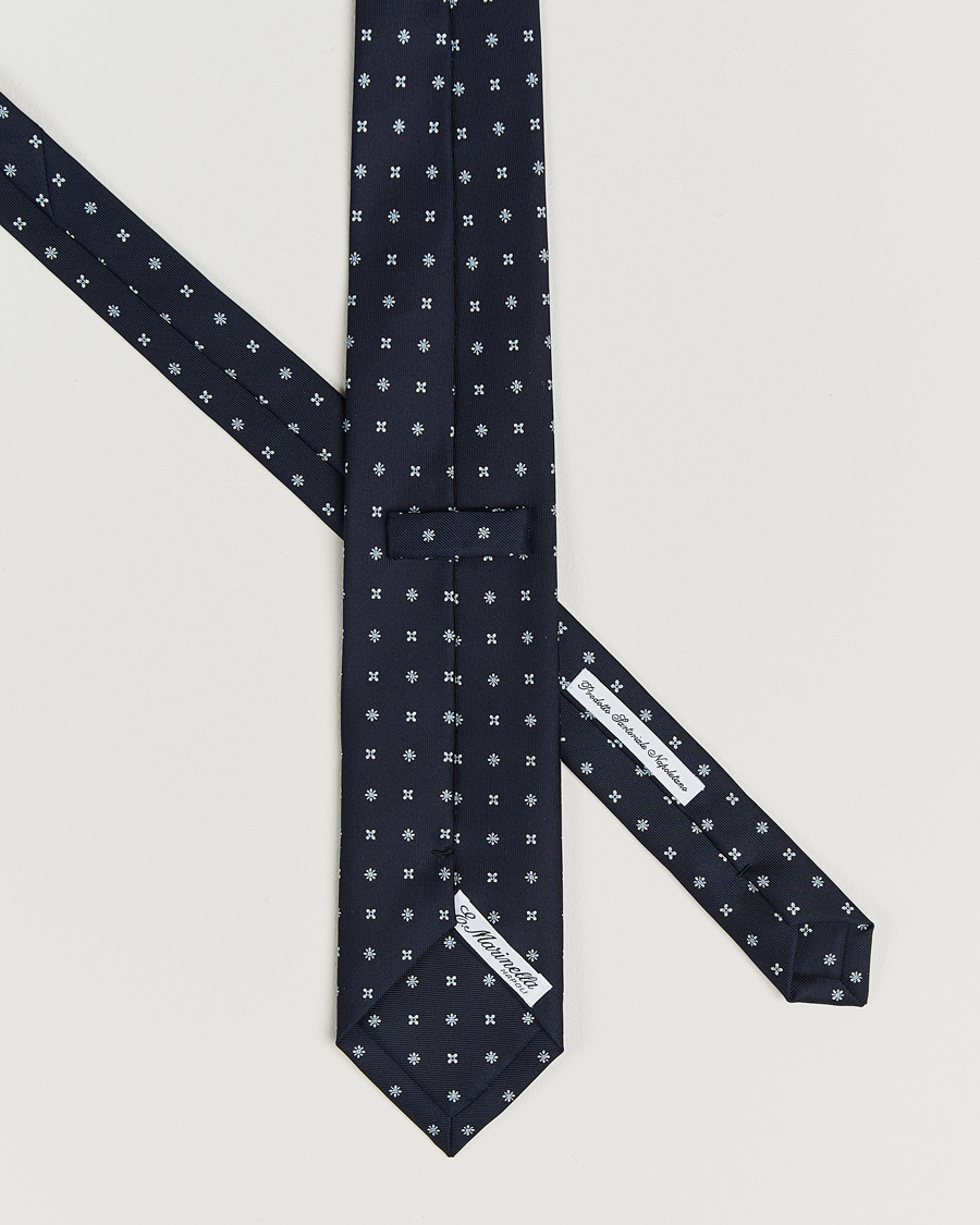 Heren | Stropdassen | E. Marinella | 3-Fold Printed Silk Tie Navy