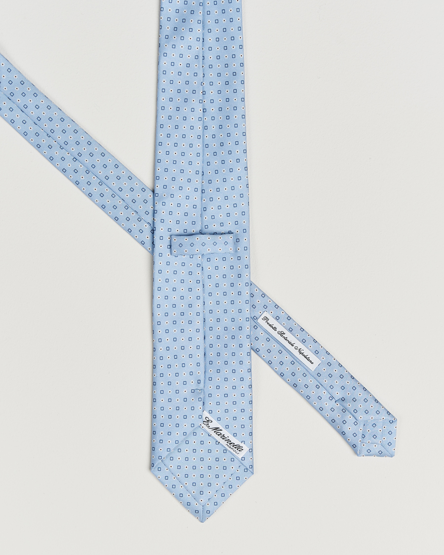 Heren | Stropdassen | E. Marinella | 3-Fold Printed Silk Tie Light Blue