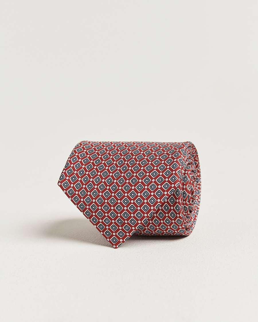 Heren | Stropdassen | E. Marinella | 3-Fold Printed Silk Tie Red