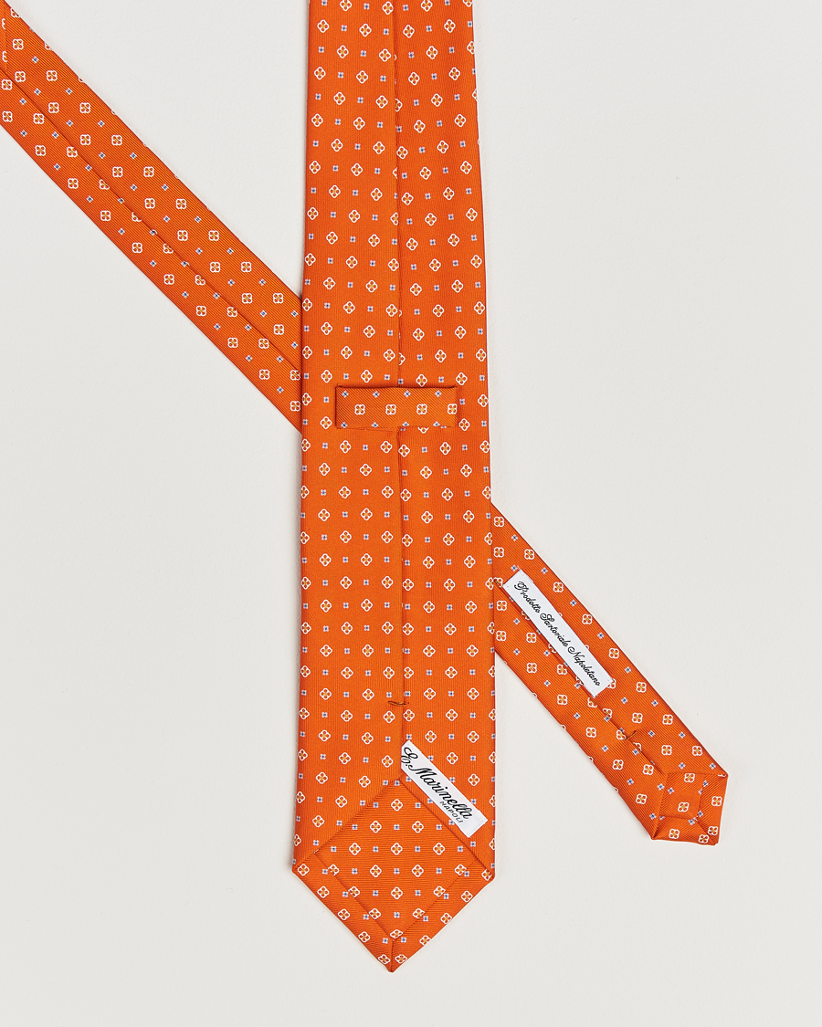 Heren | Stropdassen | E. Marinella | 3-Fold Printed Silk Tie Orange