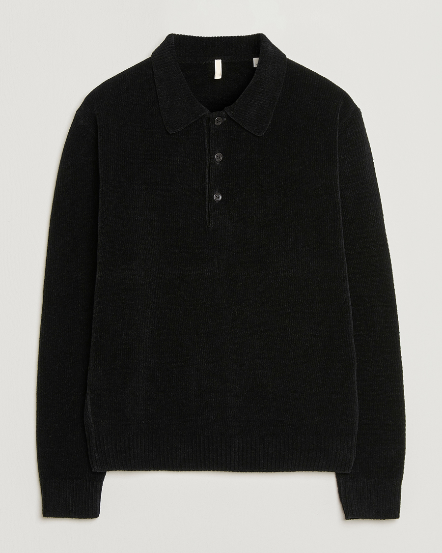 Heren | Polo's | Sunflower | Chenile Long Sleeve Polo Black