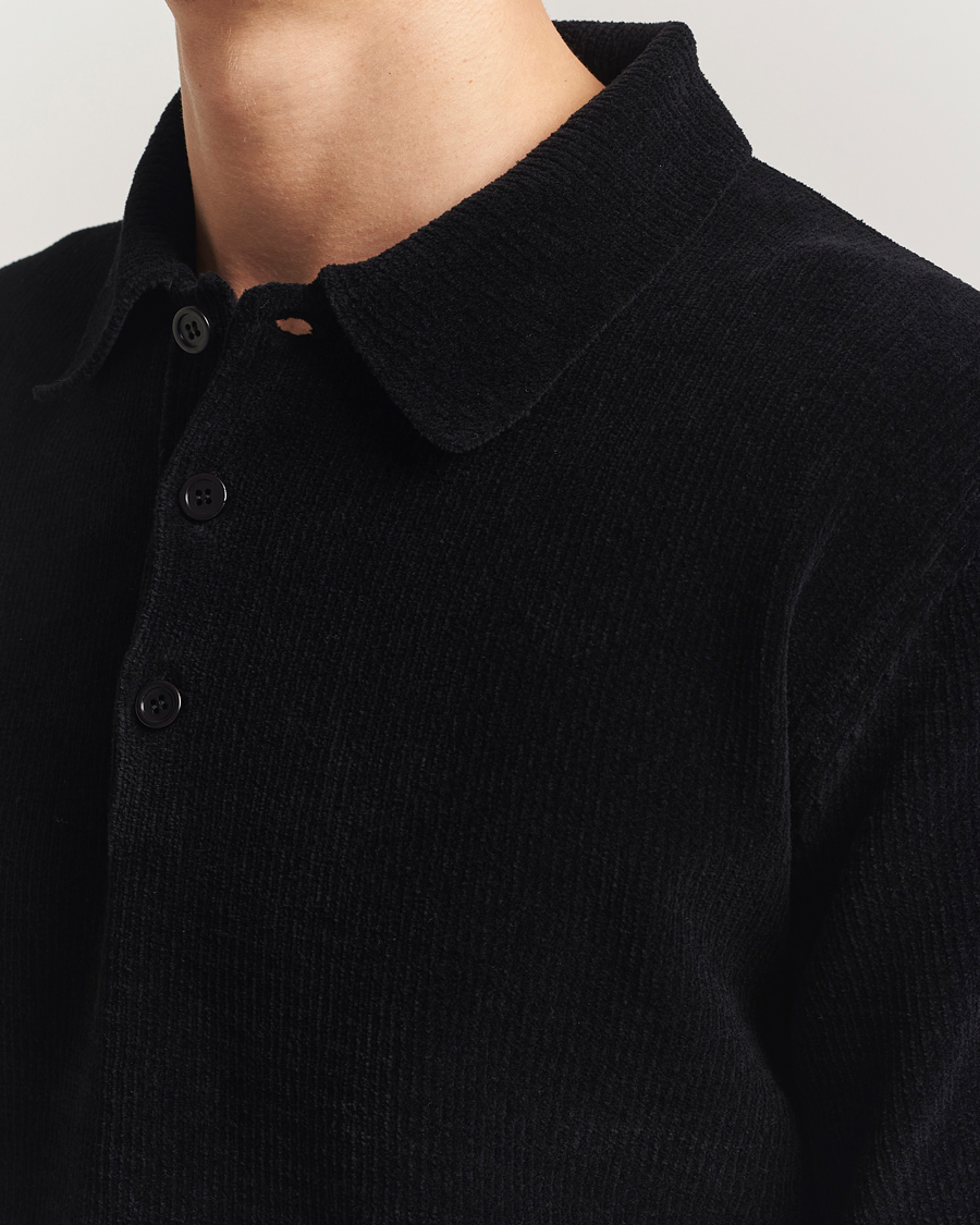 Heren | Polo's | Sunflower | Chenile Long Sleeve Polo Black