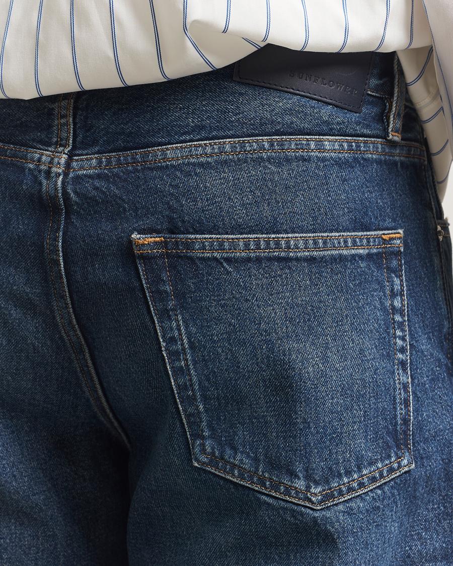 Heren | Jeans | Sunflower | Loose Jeans Dark Blue Worn