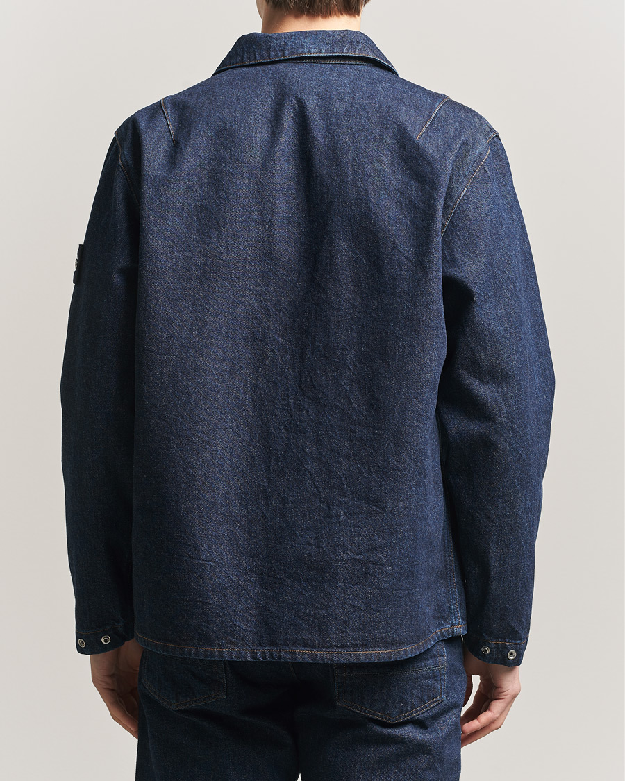 Heren | Jassen | Stone Island | Denim Zip Shirt Jacket Blue Rinse