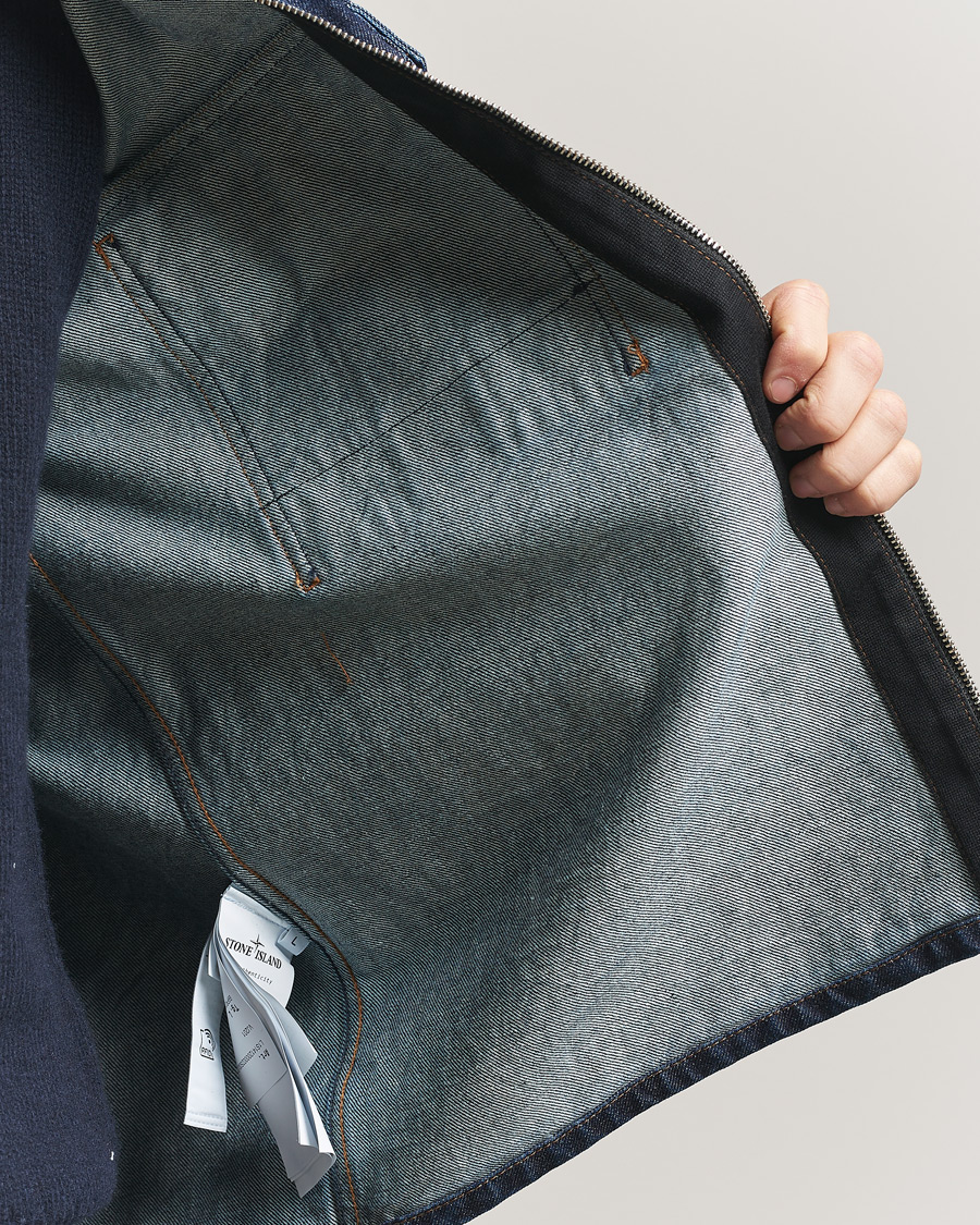 Heren | Jassen | Stone Island | Denim Zip Shirt Jacket Blue Rinse