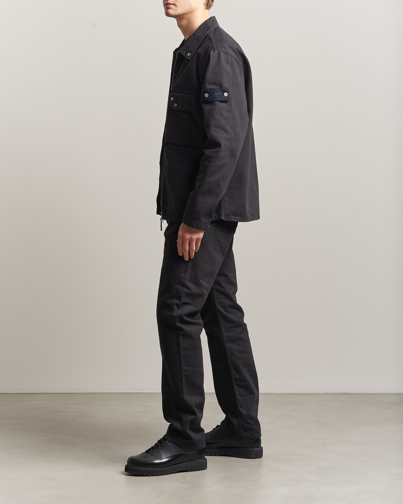 Heren | Jassen | Stone Island | Denim Zip Overshirt Black