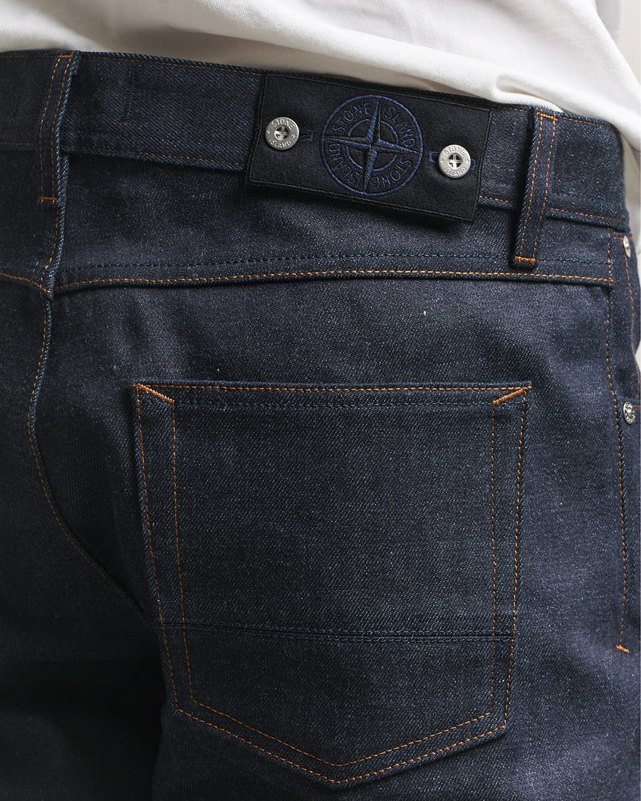 Heren | Jeans | Stone Island | Slim Fit Raw Denim Jeans Blue