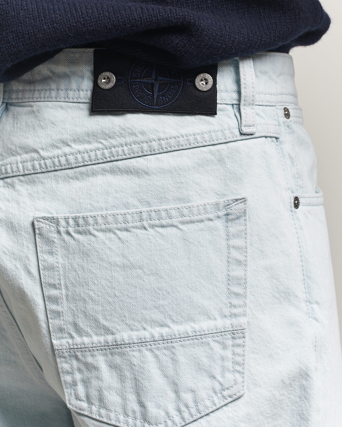 Stone Island Loose Fit Denim Jeans Blue Extra Bleach | Man