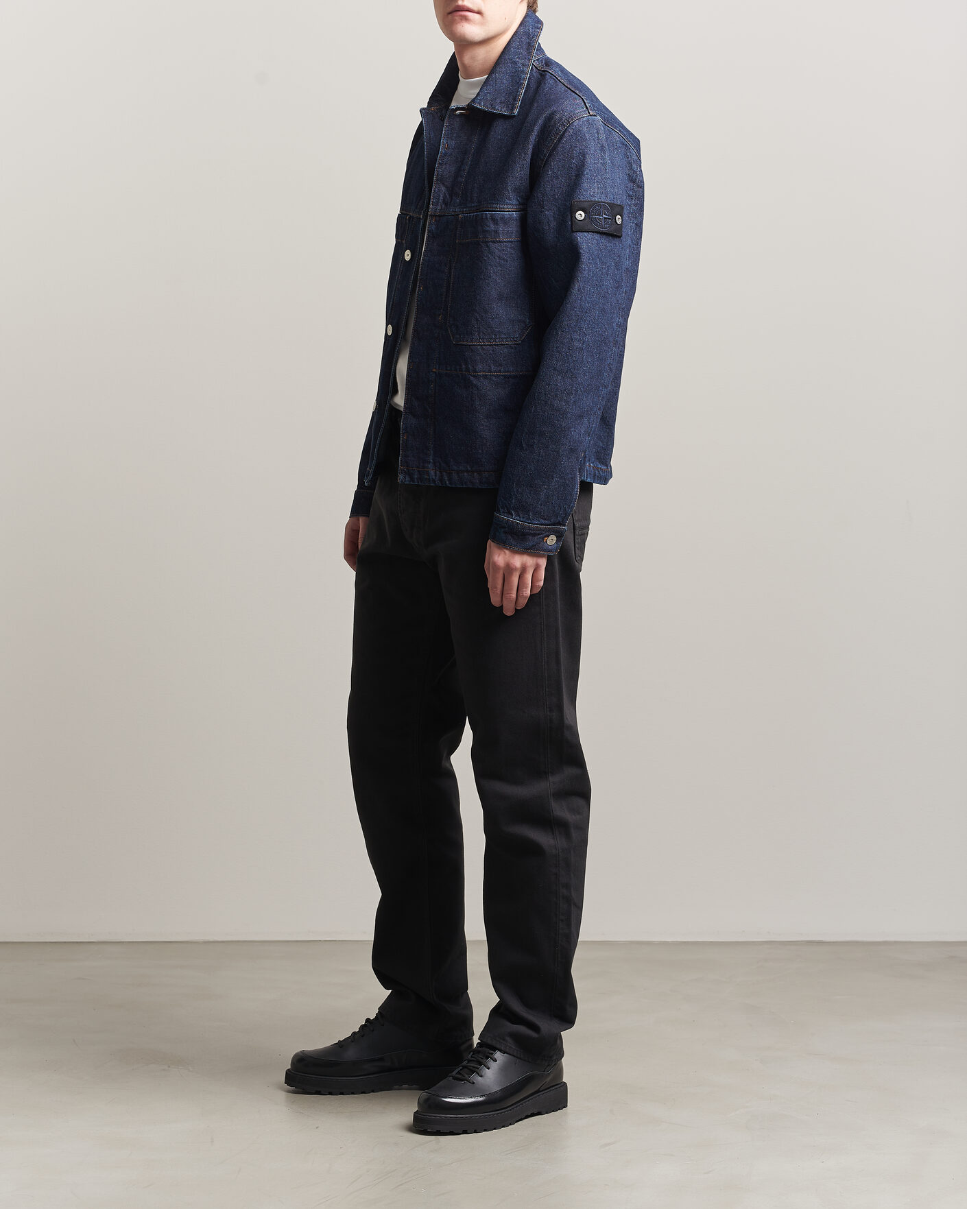 Heren | Jeans | Stone Island | Straight Fit Denim Jeans Black