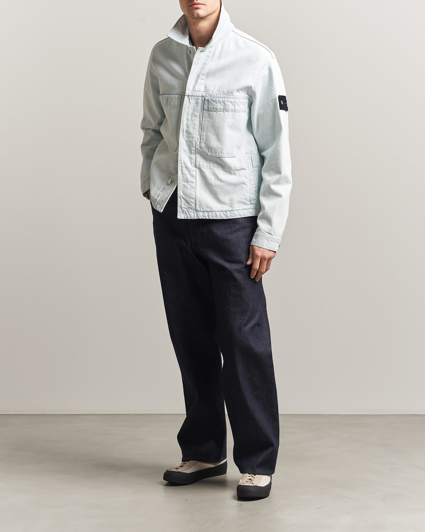 Heren | Overhemden | Stone Island | Loose Fit Denim Jeans Blue Raw