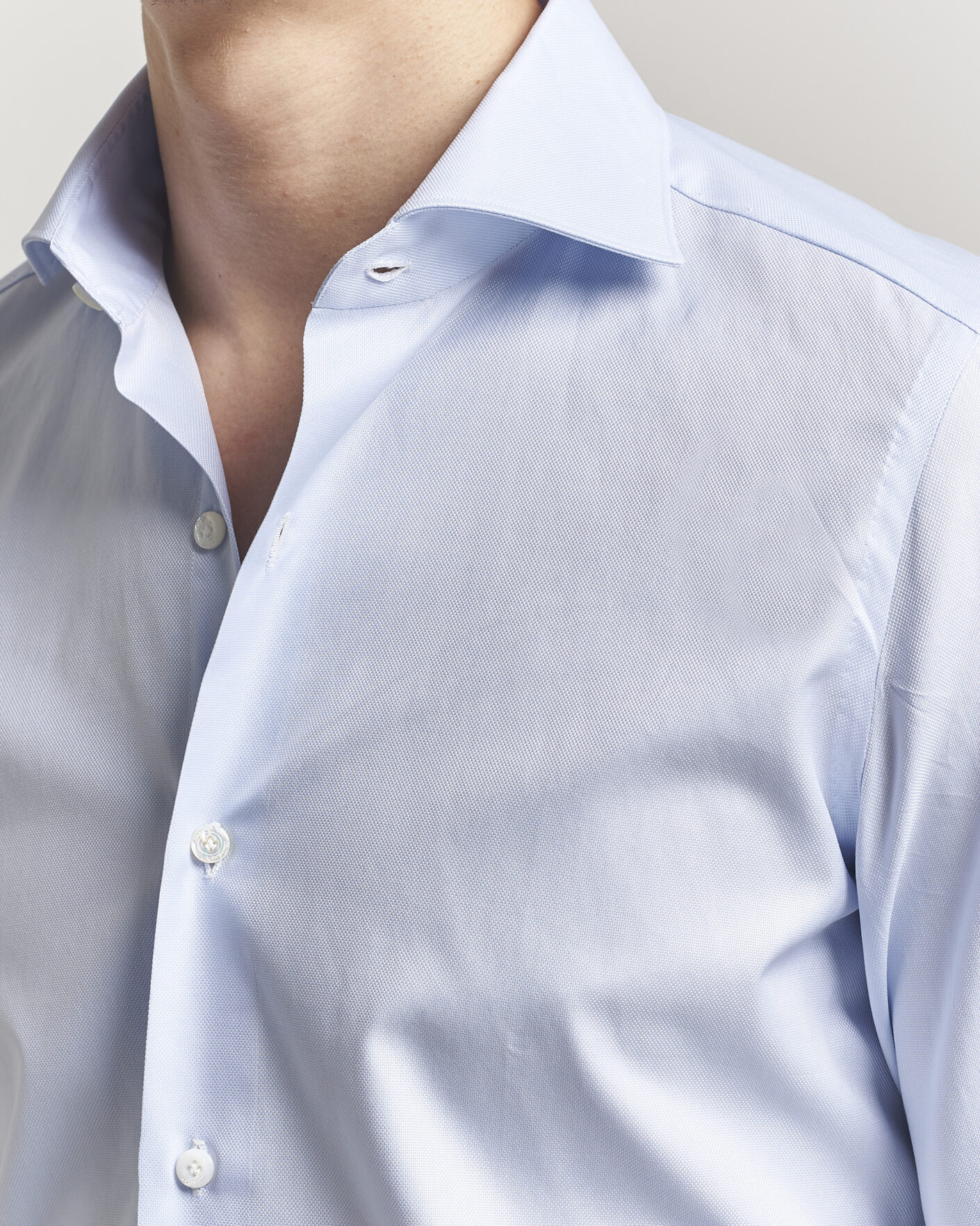 Heren | Overhemden | Finamore Napoli | Milano Slim Royal Oxford Dress Shirt Light Blue