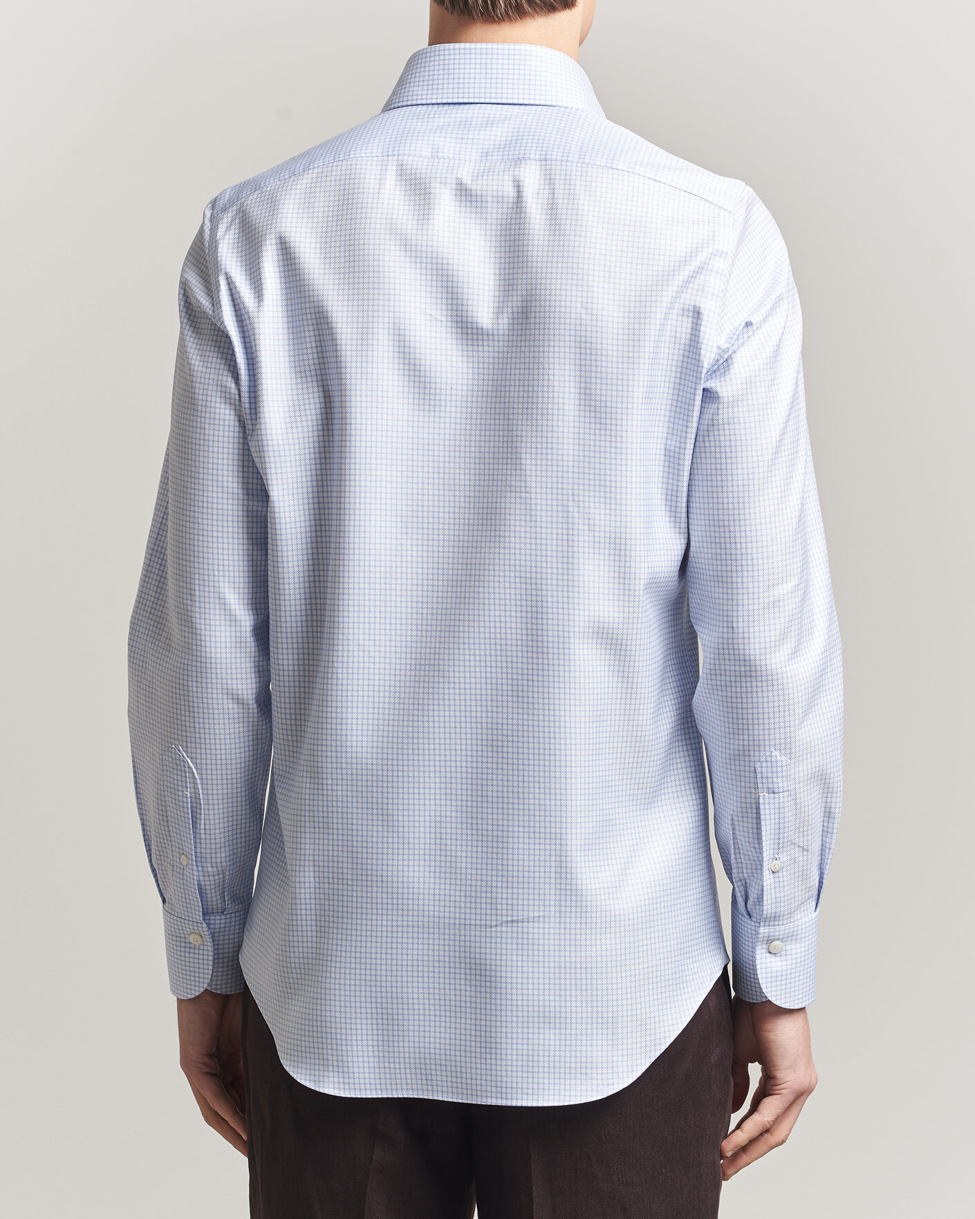 Heren | Overhemden | Finamore Napoli | Milano Slim Twill Shirt Light Blue Check