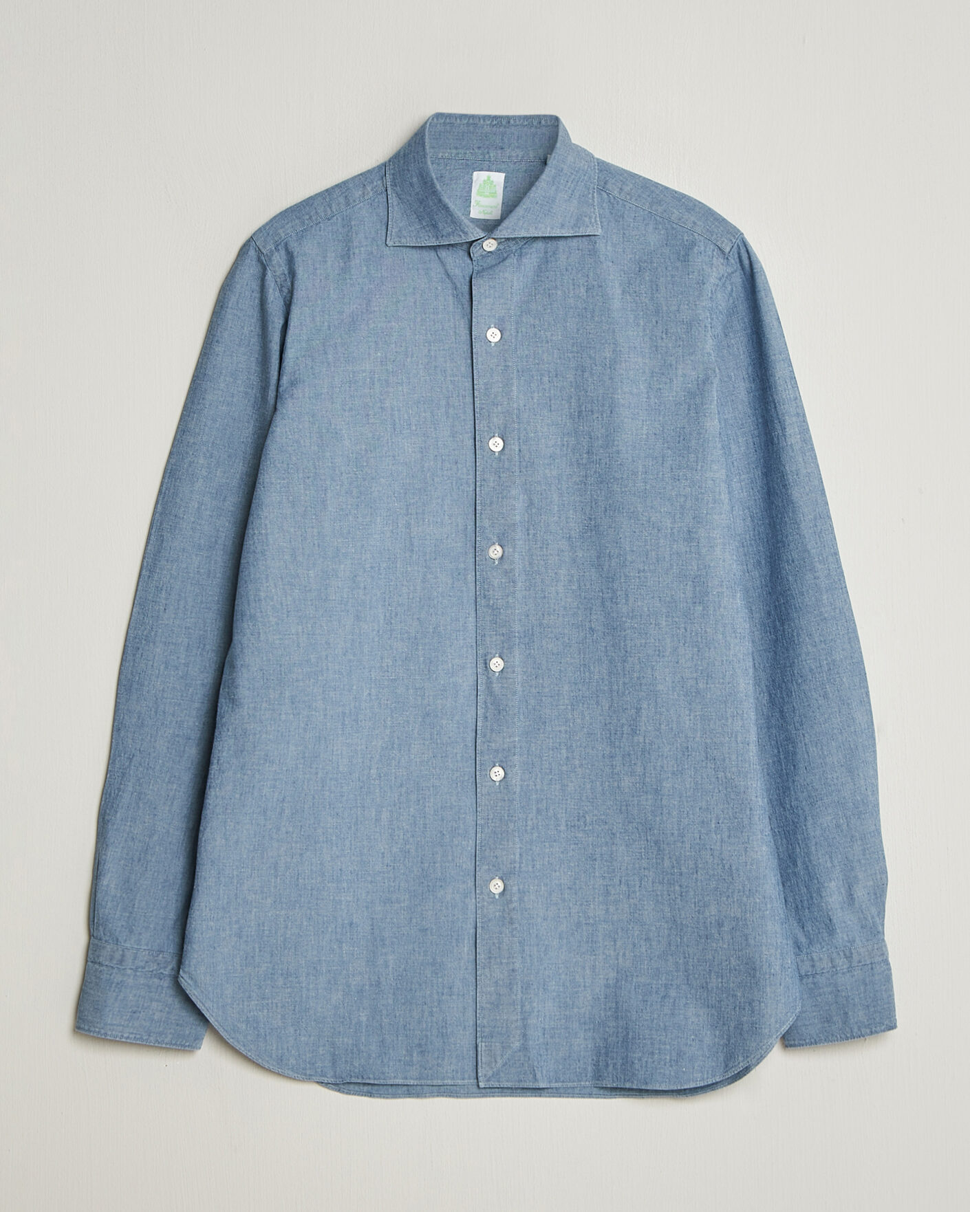 Heren | Overhemden | Finamore Napoli | Gaeta Chambray Shirt Light Blue