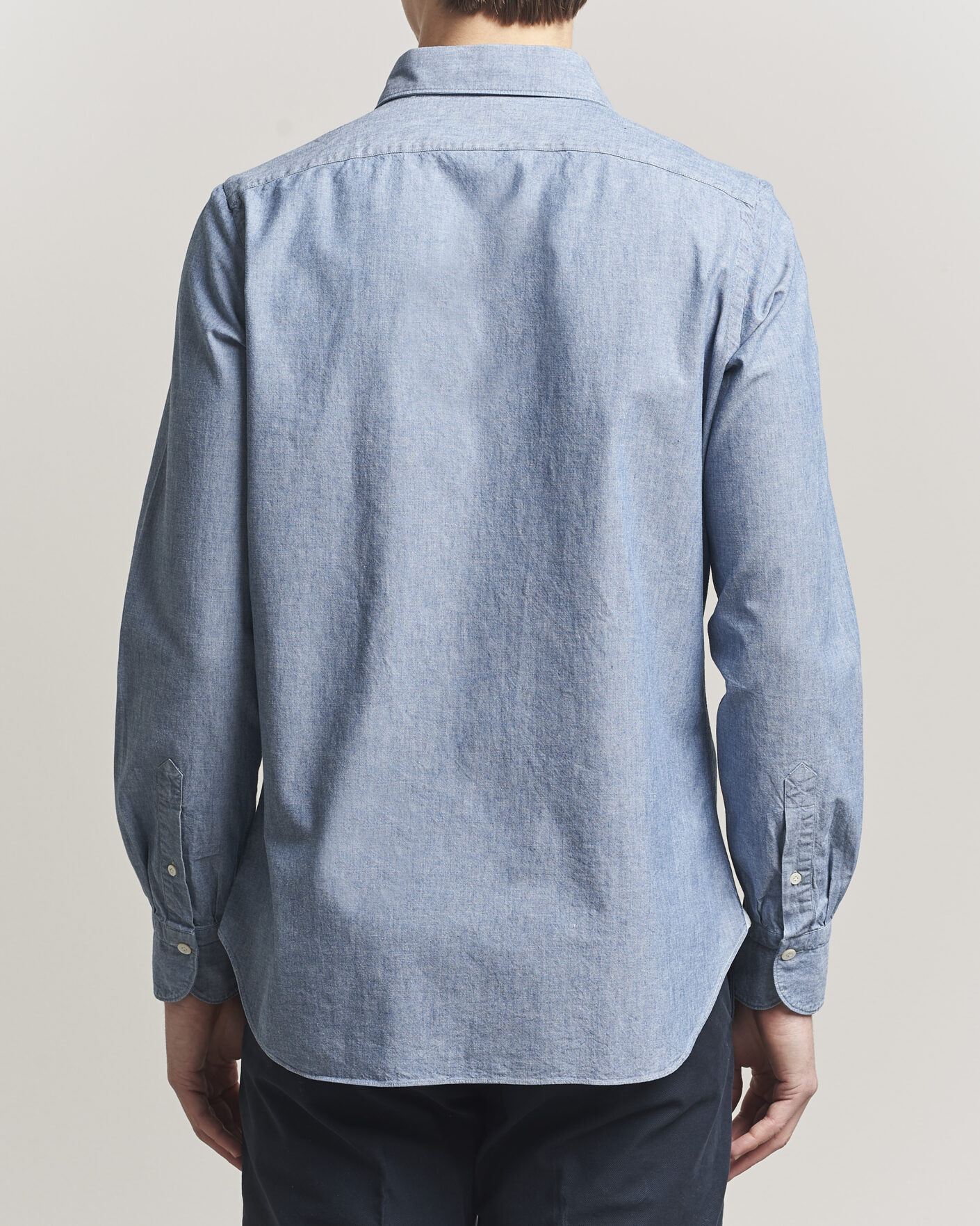 Heren | Overhemden | Finamore Napoli | Gaeta Chambray Shirt Light Blue