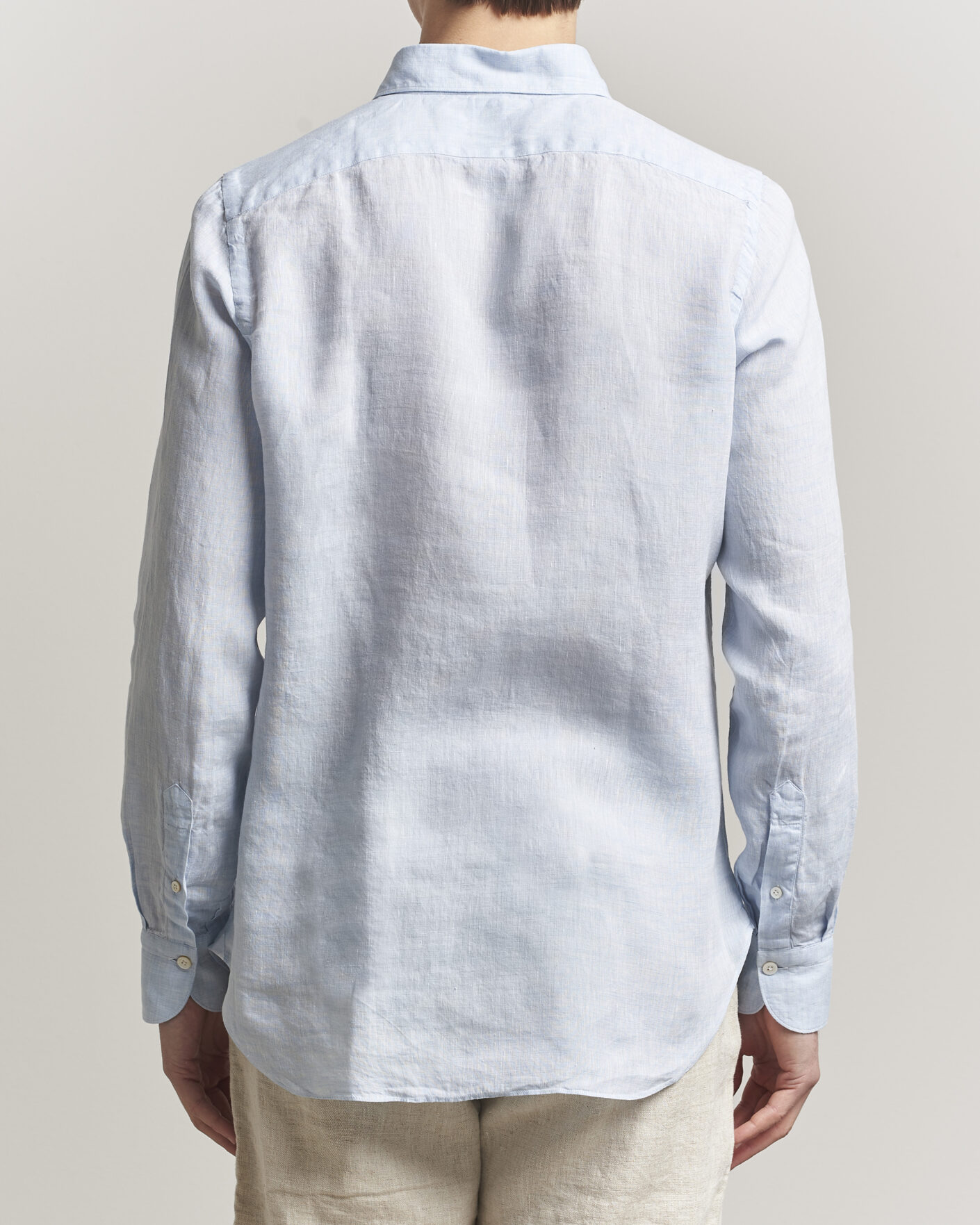 Heren | Overhemden | Finamore Napoli | Gaeta Linen Shirt Light Blue