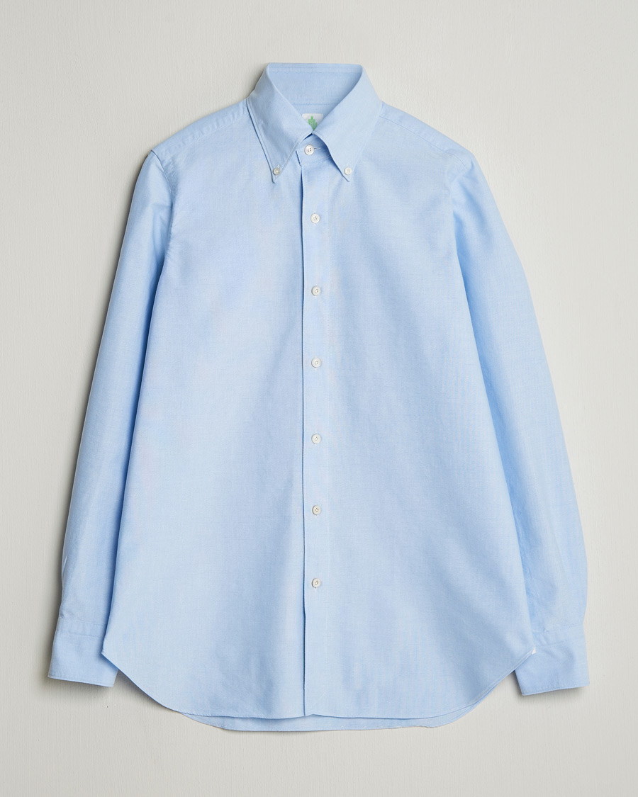 Heren | Overhemden | Finamore Napoli | Gaeta Oxford Button Down Shirt Light Blue