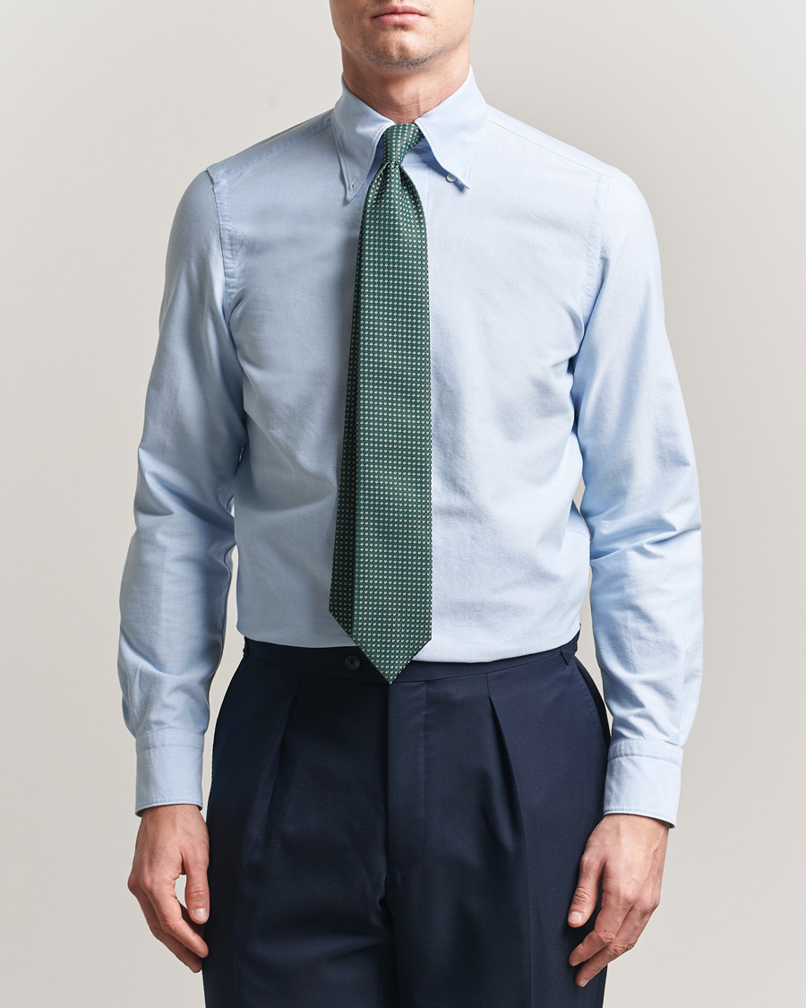 Heren | Overhemden | Finamore Napoli | Gaeta Oxford Button Down Shirt Light Blue