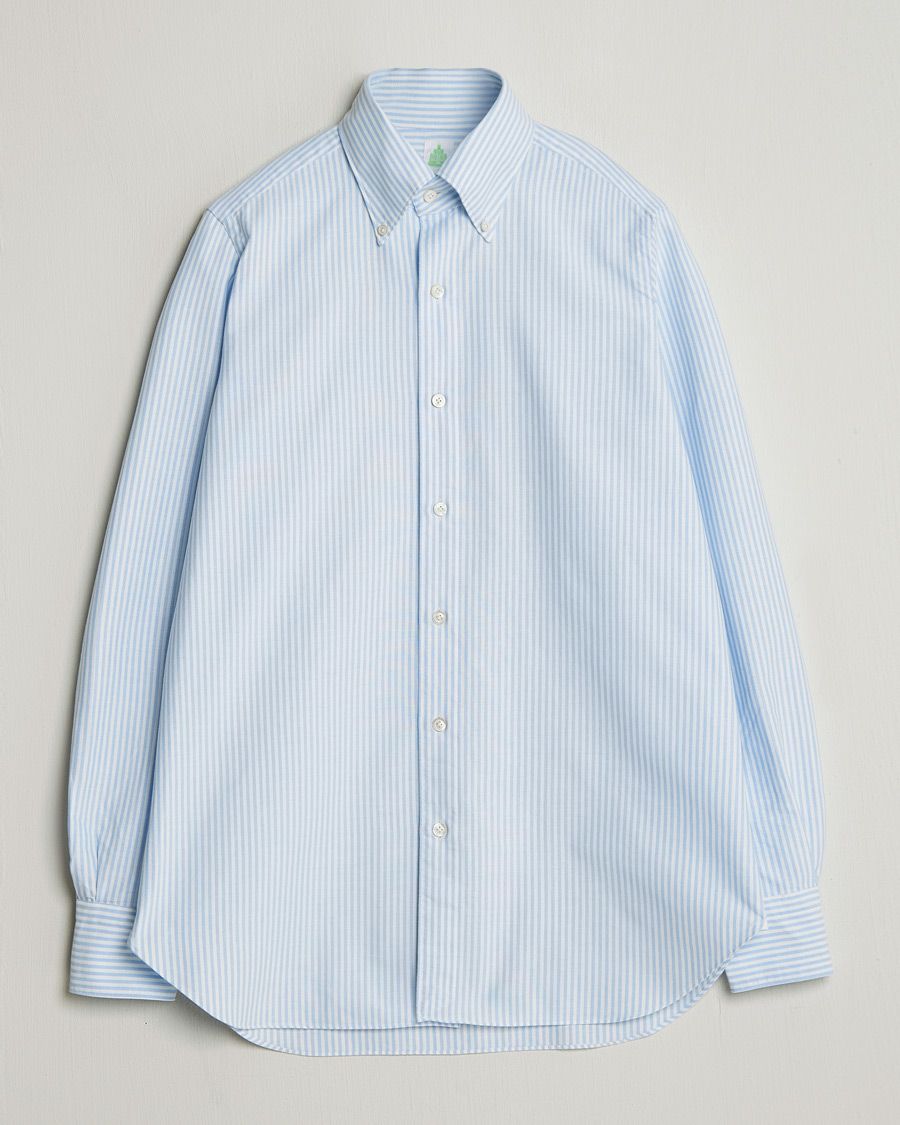 Heren | Overhemden | Finamore Napoli | Gaeta Oxford Button Down Shirt Light Blue Stripe
