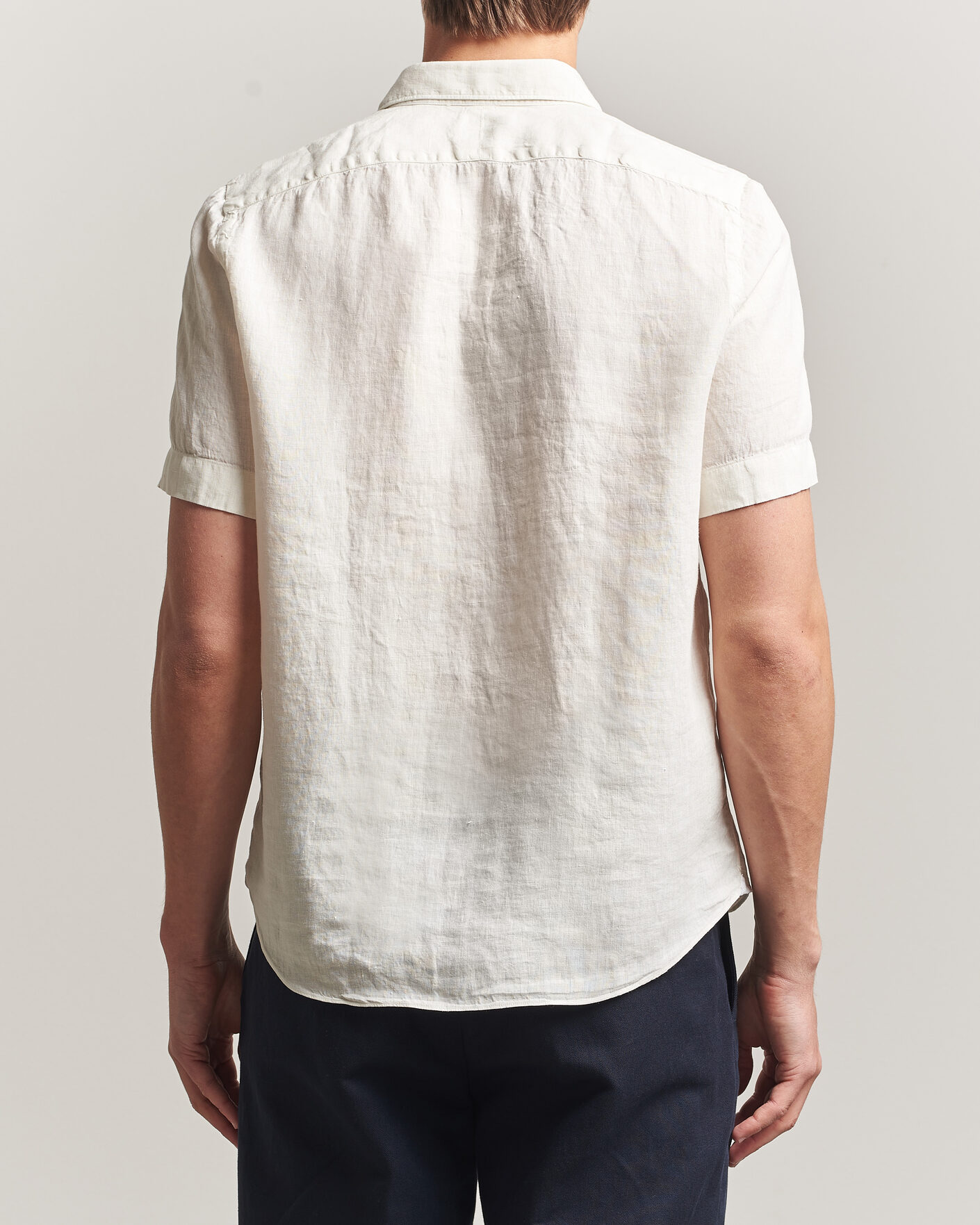 Heren | Overhemden | Finamore Napoli | Linen Short Sleeve Sport Shirt Off White