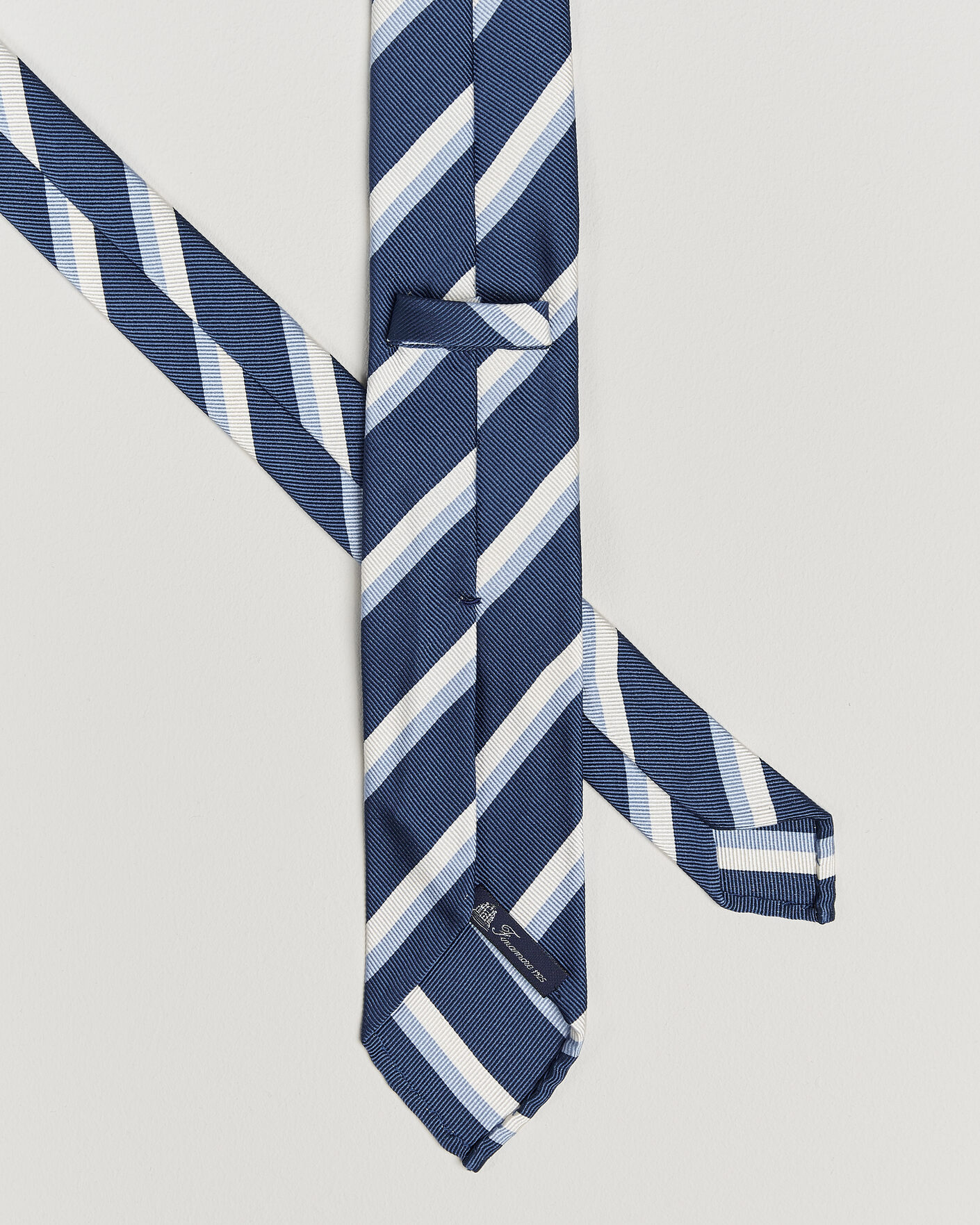 Heren | Stropdassen | Finamore Napoli | Regimental Stripe Silk Tie Blue/White