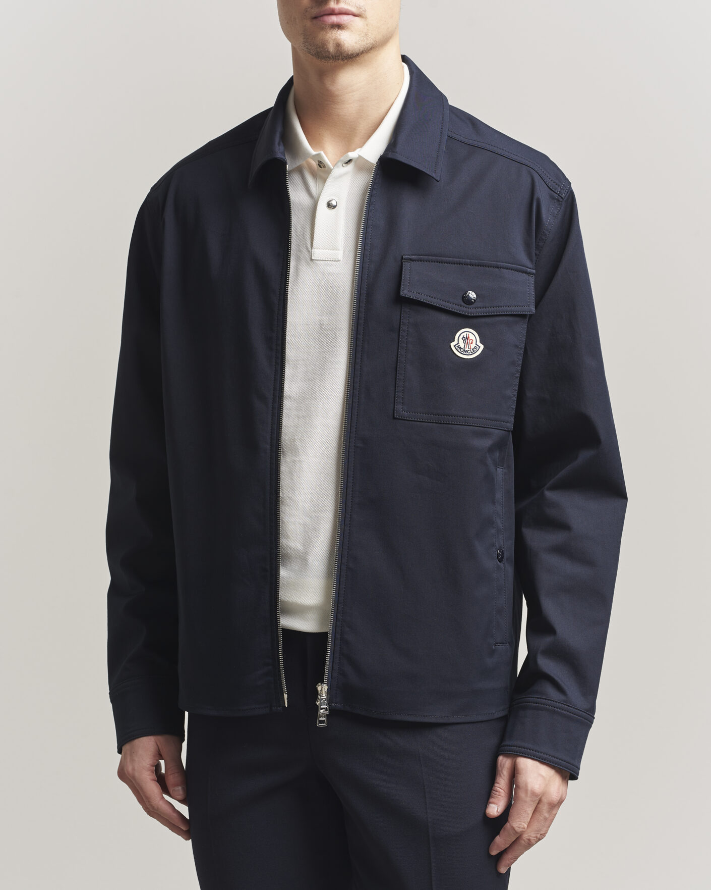 Heren | Overhemden | Moncler | Zip Overshirt Navy