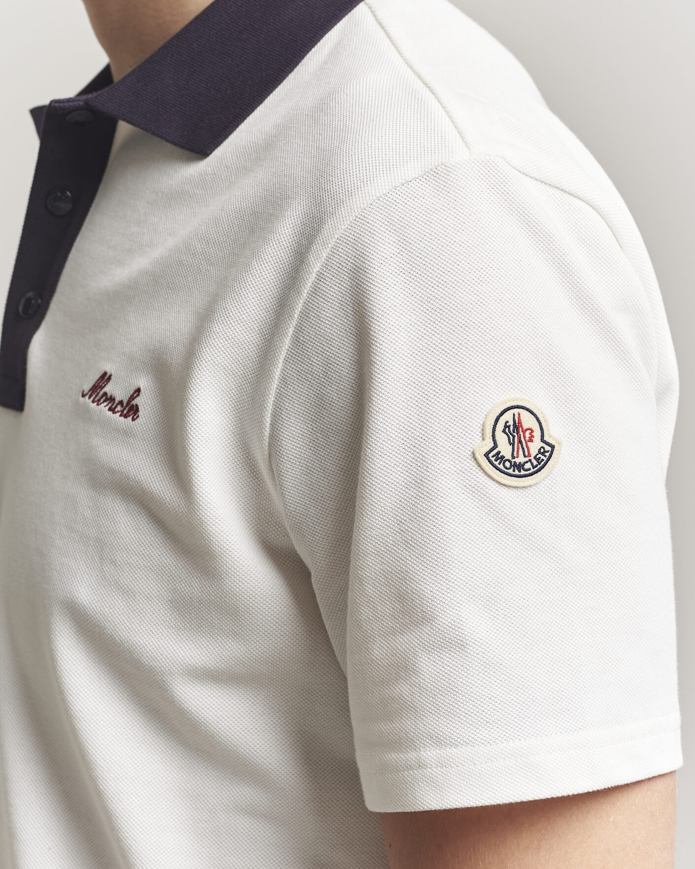 Heren | Polo's | Moncler | Signature Logo Polo Off White