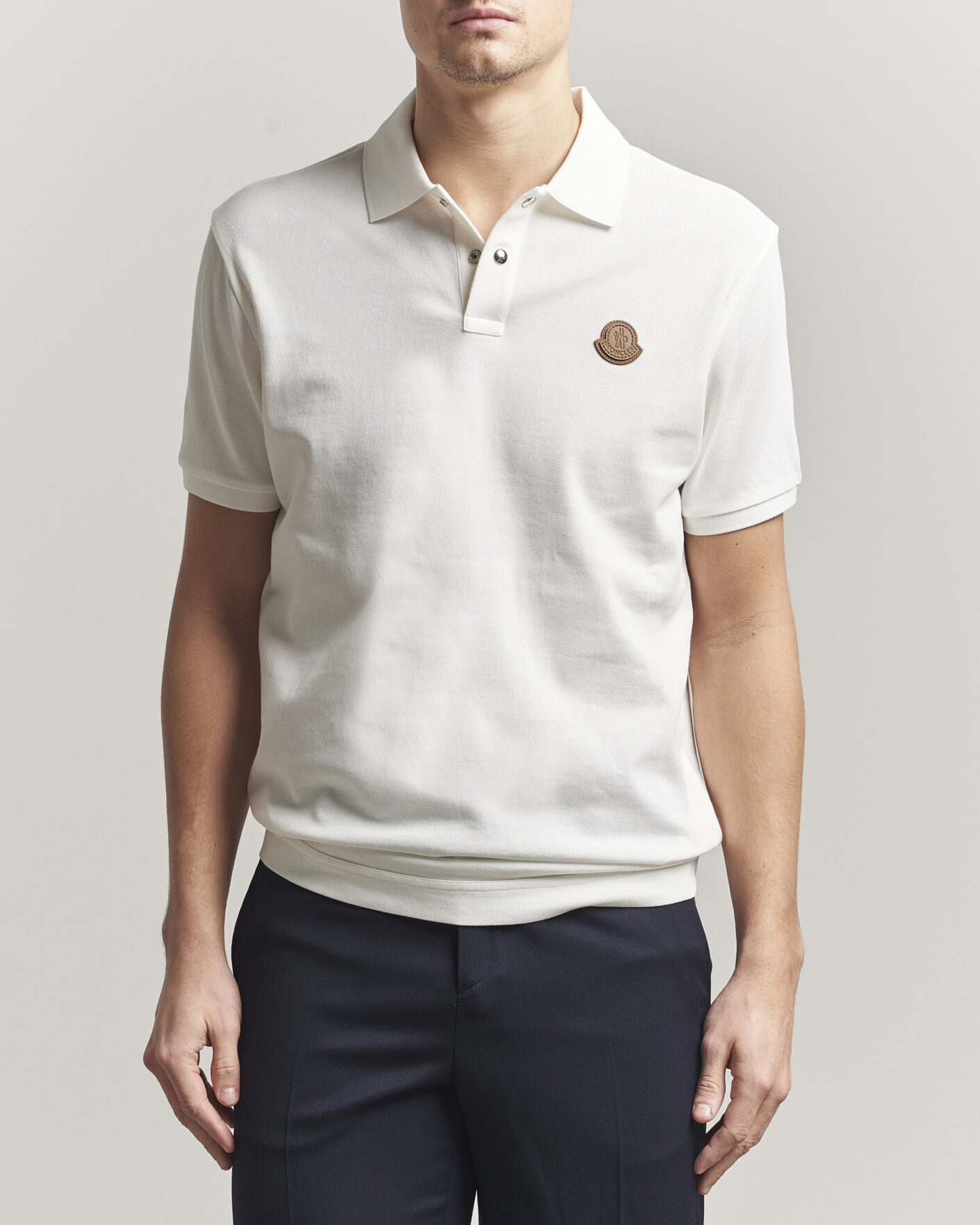 Heren | Polo's | Moncler | Luxury Logo Polo Off White